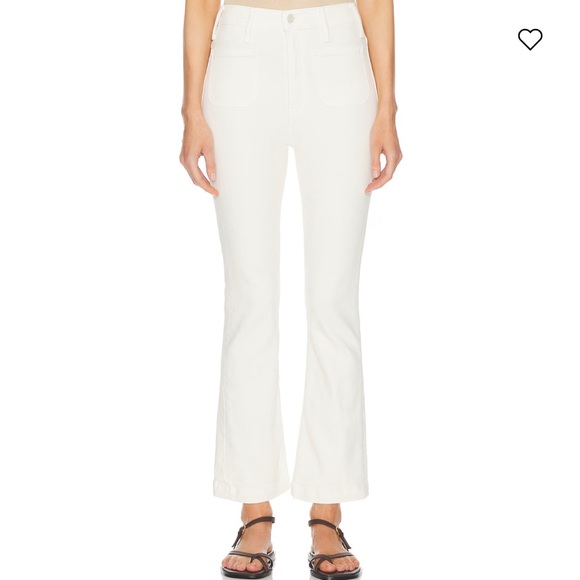 NWT MOTHER Denim The Hustler Patch Pocket Flood Jeans in Cream Puff Size 29 Z429 - Picture 1 of 9
